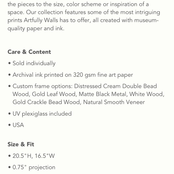 Janet Hill Archival Print with beaded gold frame. - Picture 6 of 6